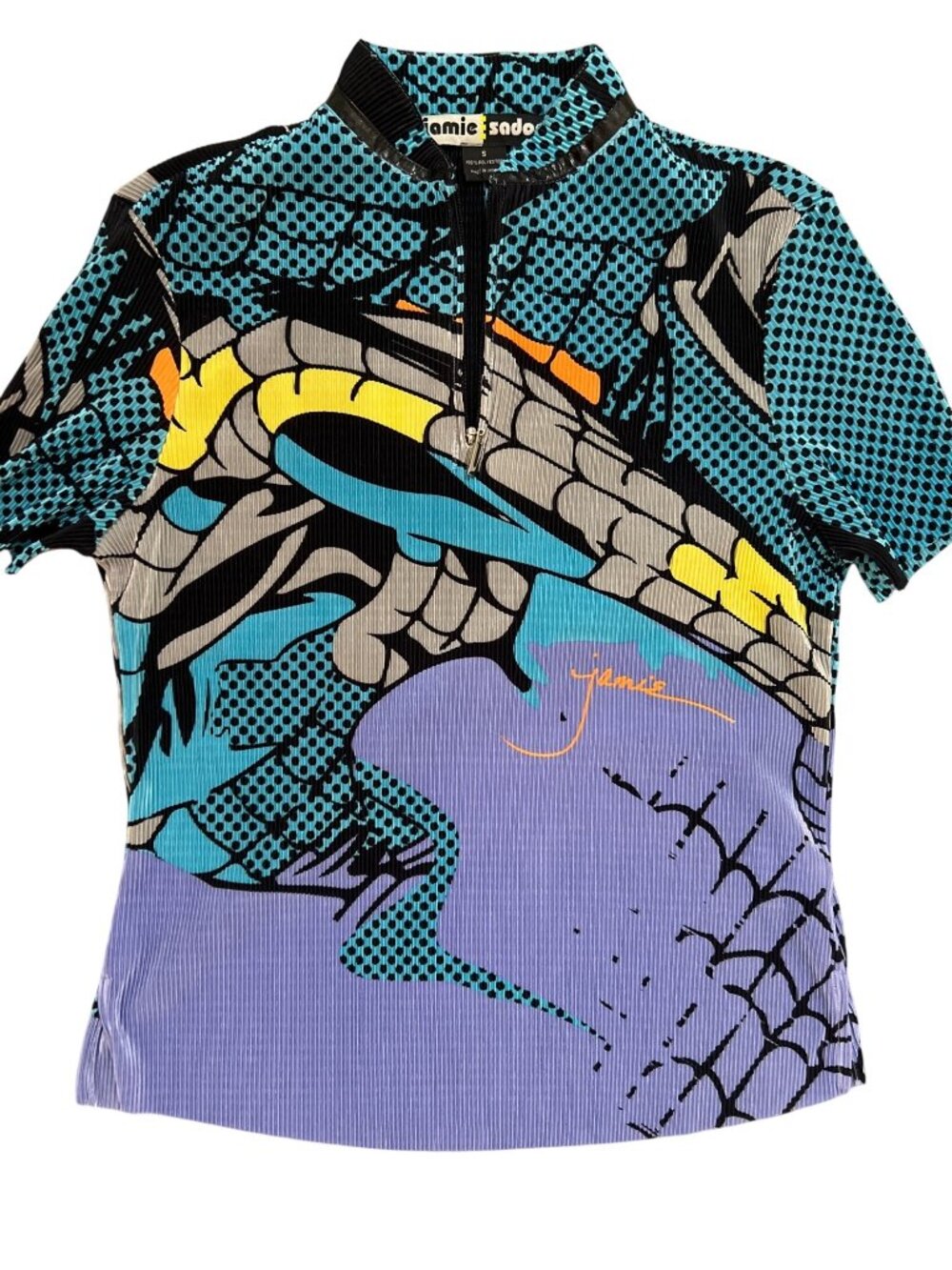 women's Jamie Sadock Abstract Graphic 1/4 Zip Golf Polo shirt size Small Excelle